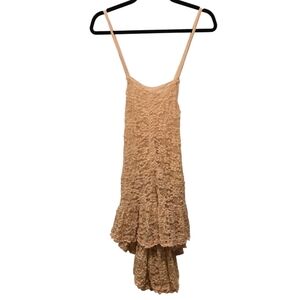 Free People Balletcore / Coquette Lace Crochet Tiered Mini Slip Dress / Tunic M
